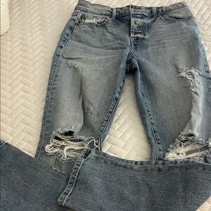 Pistola Distressed Gray Boyfriend Jeans